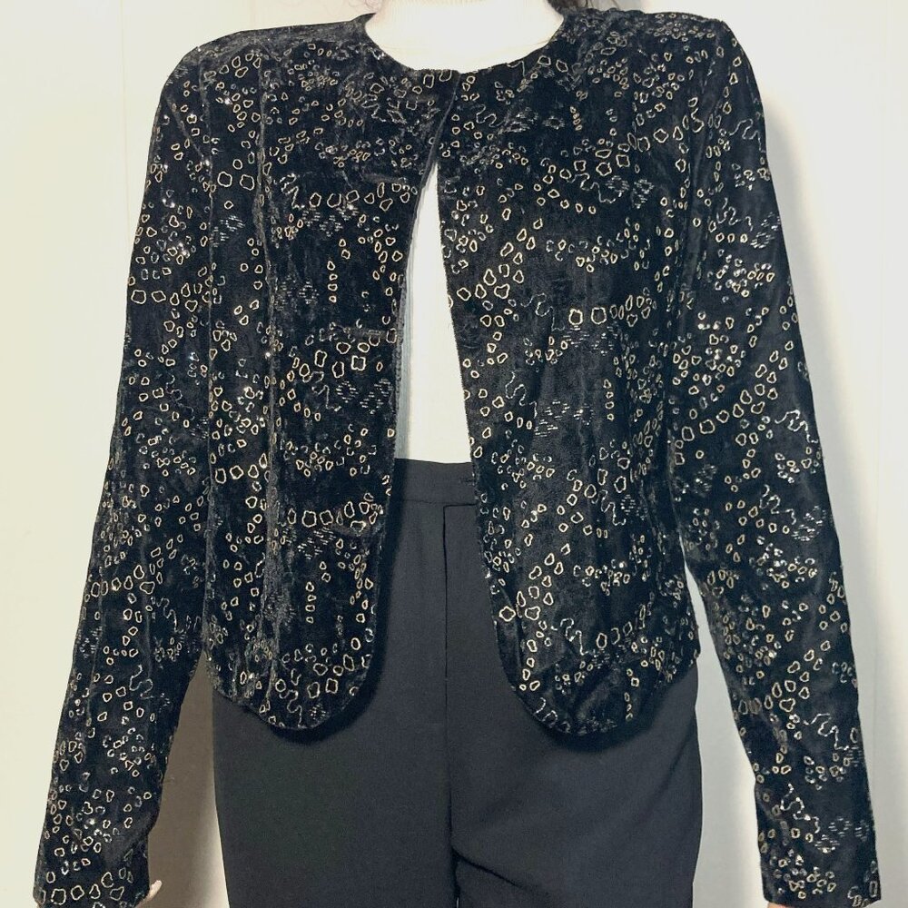 Joanna Women's velvet  open Jacket, Made in USA, Size S